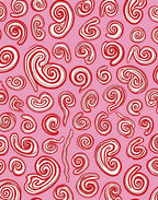 Pink Red Swirl Candy Stripes Rug