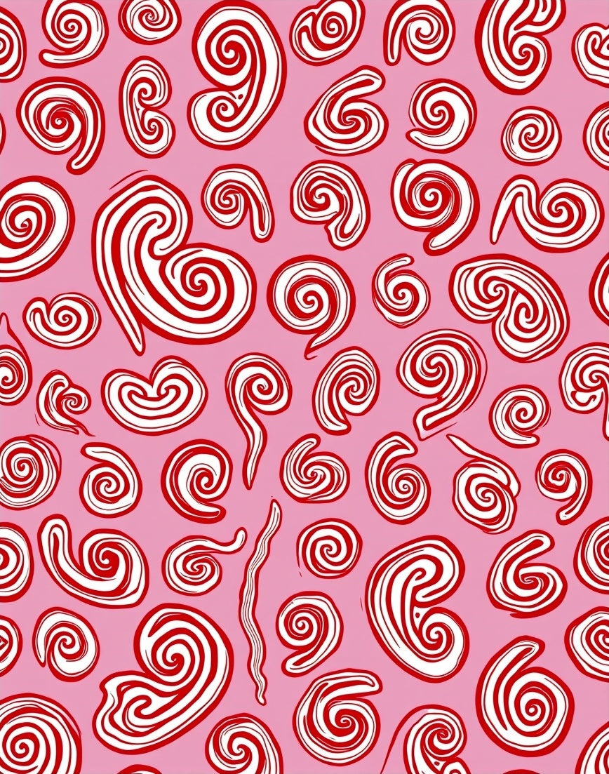 Pink Red Swirl Candy Stripes Rug