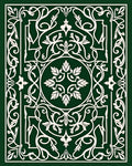 Emerald White Intricate Floral Pattern Rug