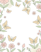 Pastel Butterflies Floral Garden Pattern Rug