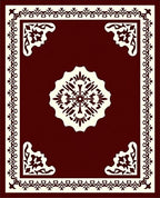 Ornate Floral Medallion Border Design Rug