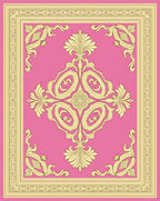 Ornate Floral Border With Centerpiece Rug