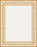 Golden Geometric Border Design Rug