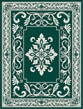 Elegant Floral Scrollwork Border Design Rug