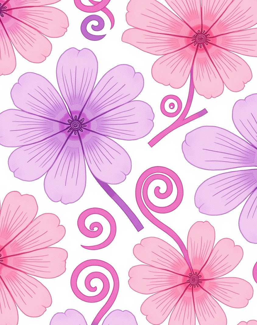 Pastel Floral Swirl Pattern Rug
