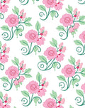 Pink Floral Swirls Pattern Rug