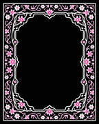 Pink Floral Vine Border Design Rug