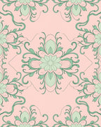 Pastel Floral Swirls Pattern Design Rug