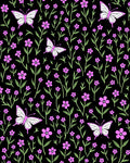 Pink Butterfly Flower Field Design Rug