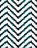 Abstract Teal Black Geometric Zigzag Pattern Rug