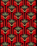 Bold Red Black 2D Geometric Pattern Rug