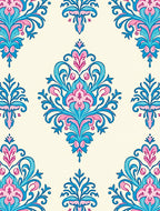Ornate Floral Damask Pattern Rug