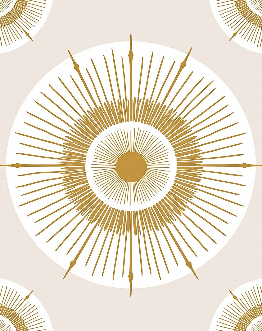Radiant Sunburst Geometric Pattern Rug