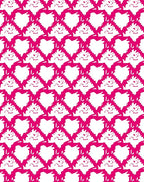 Pink Heart Patterned Graphic Design Rug