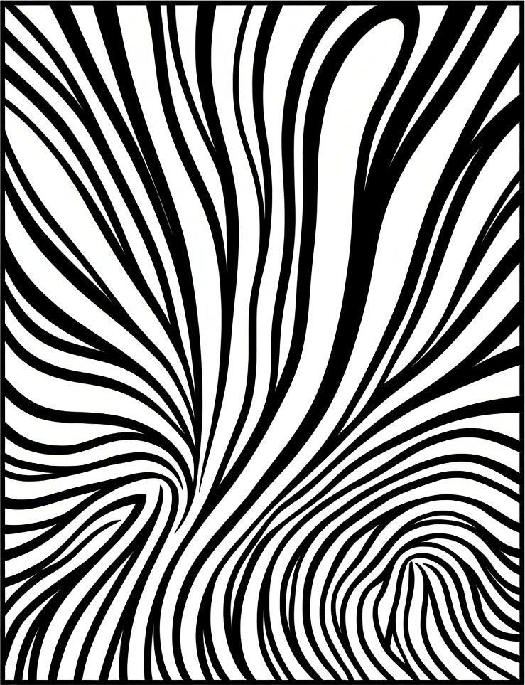 Abstract Black White Swirl Pattern Rug