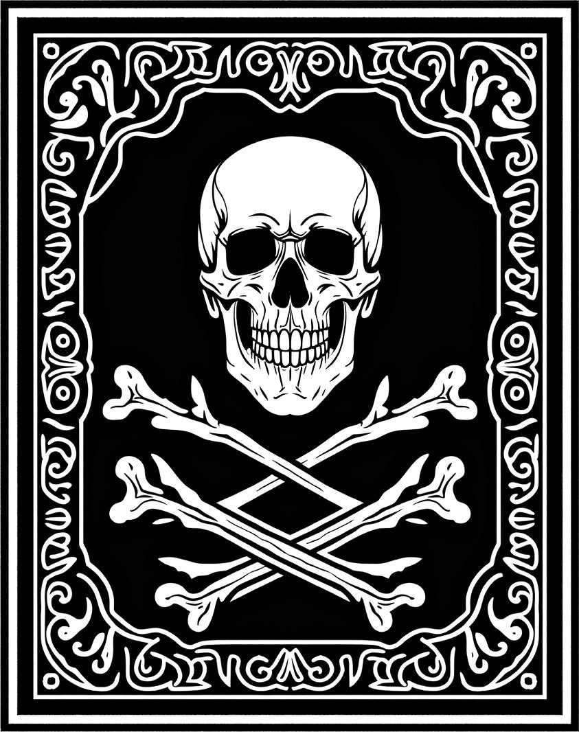 Gothic Skull Crossbones Ornate Rug