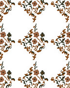 Ornate Floral Vine Pattern Rug