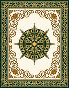 Elaborate Geometric Sunburst Emblem Rug