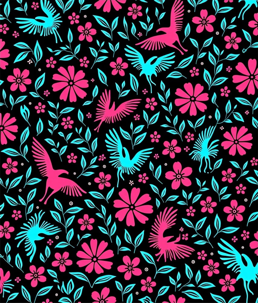 Bold Floral and Bird Pattern Rug
