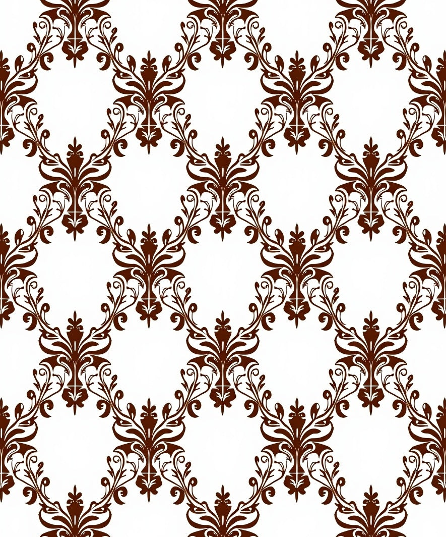 Elegant Floral Damask Pattern Rug