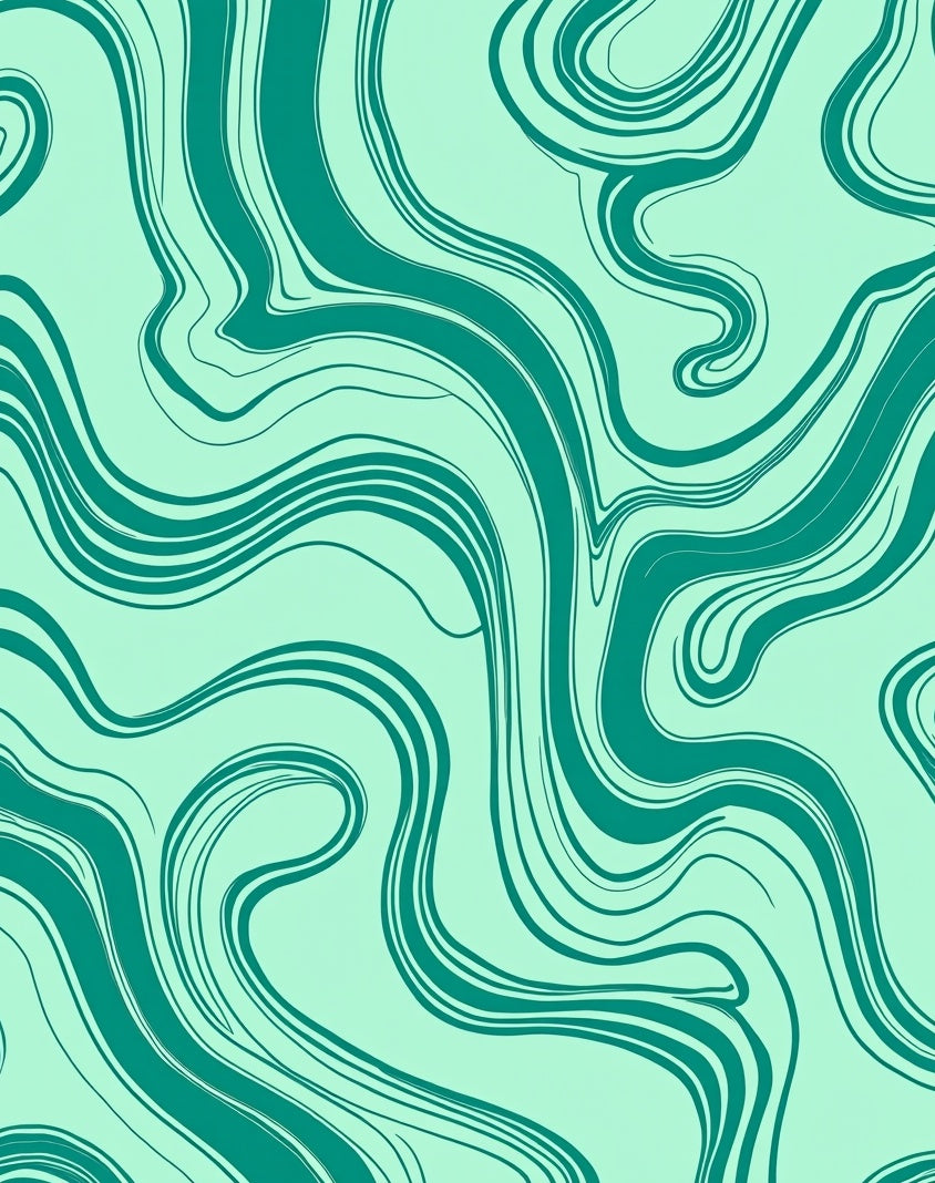 Teal Swirl Abstract Pattern Rug