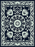 Dark Floral Mandala Patterned Rug