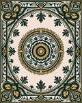 Elegant Vintage Sunburst Medallion Rug