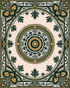 Elegant Vintage Sunburst Medallion Rug