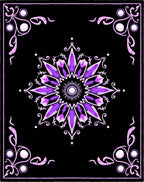 Ornate Purple Floral Medallion Rug