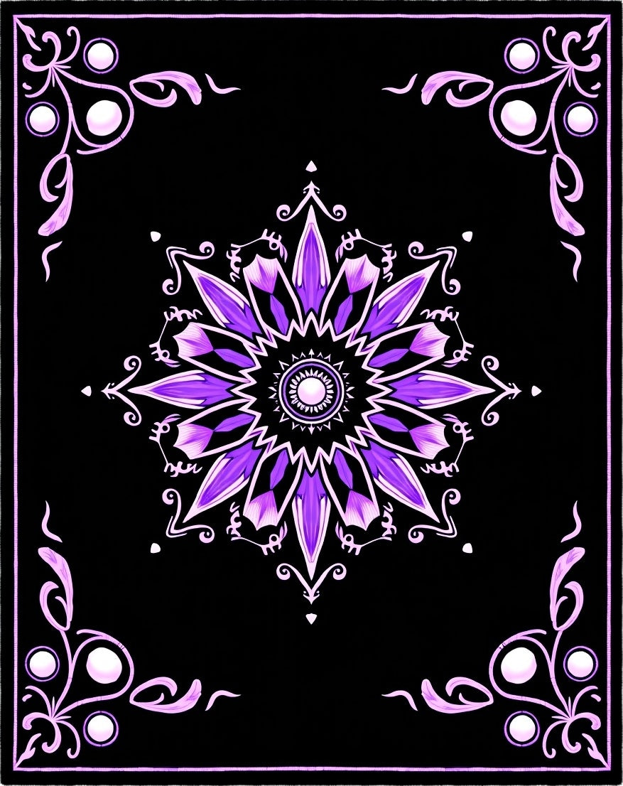 Ornate Purple Floral Medallion Rug