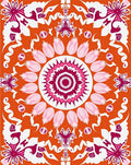 Radiant Floral Mandala Pattern Rug