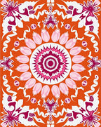 Radiant Floral Mandala Pattern Rug