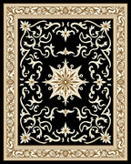 Classic Scrollwork Floral Golden Bordered Rug