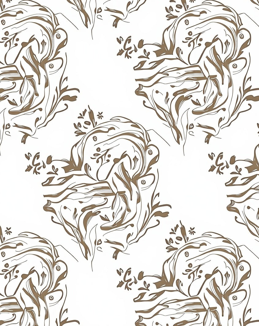 Whimsical Floral Swirl Pattern Design Rug