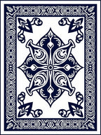 Intricate Geometric Patterned Navy Rug