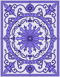 Lavender Ornate Floral Medallion Design Rug