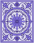 Lavender Ornate Floral Medallion Design Rug