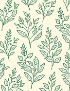 Simple Green Leaf Pattern Design Rug