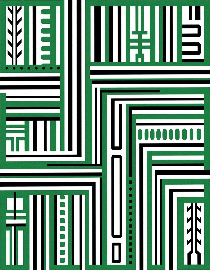 Striped Geometric Pattern Rug