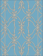 Classic Floral Scrollwork Blue Pattern Rug
