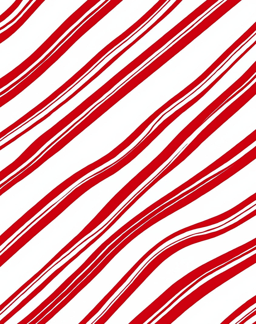 Crisp Red White Diagonal Candy Cane Stripes Rug