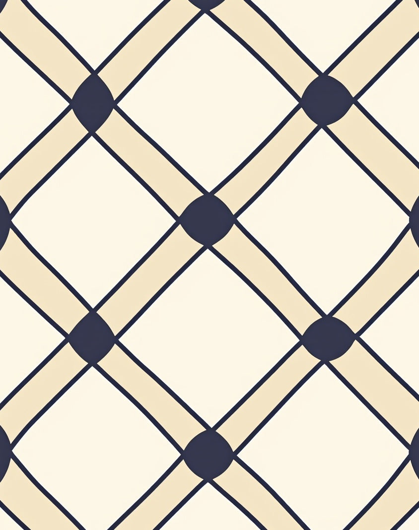 Classic Lattice Geometric Diamond Pattern Rug