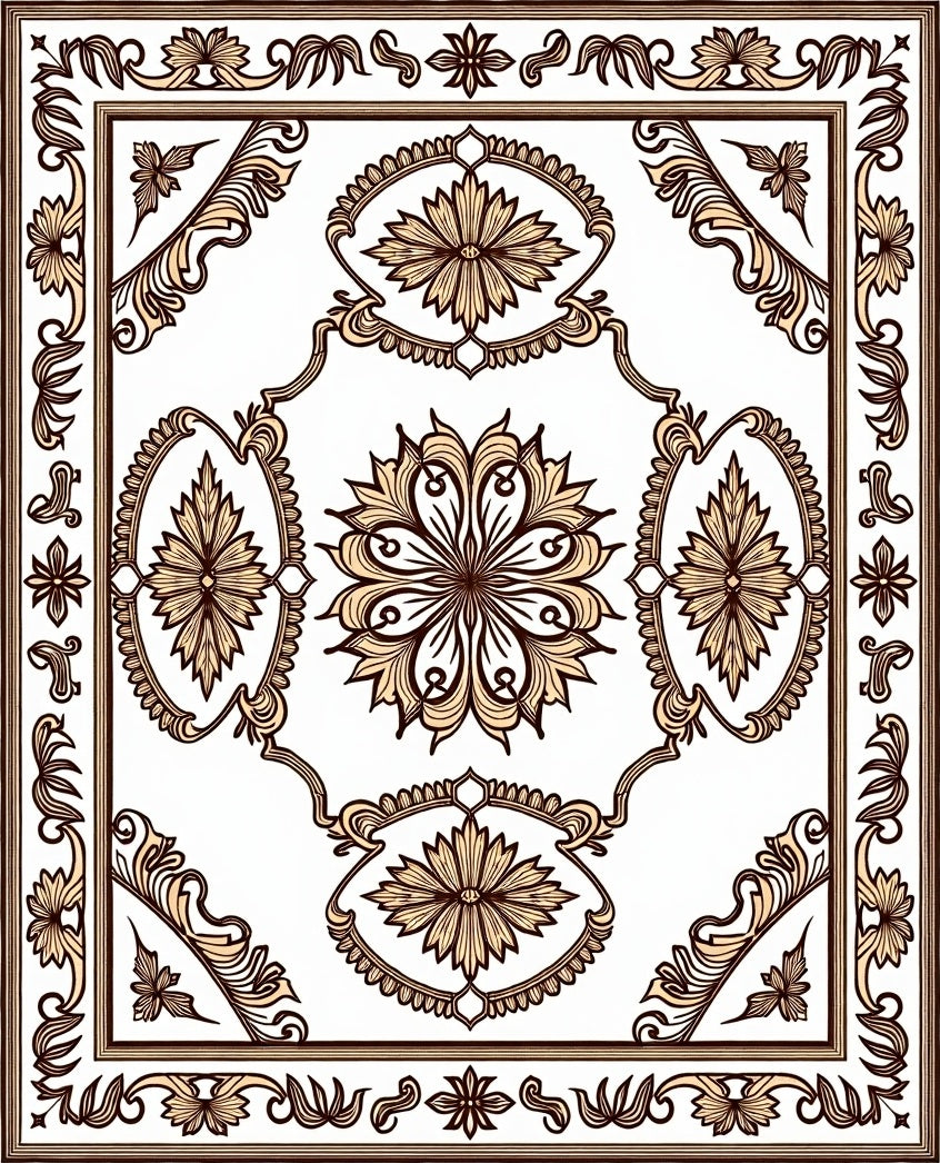 Elaborate Floral Center Medallion Rug