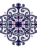 Intricate Deep Blue Floral Scrollwork Rug