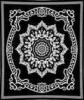 Black White Mandala Patterned Rug