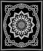 Black White Mandala Patterned Rug
