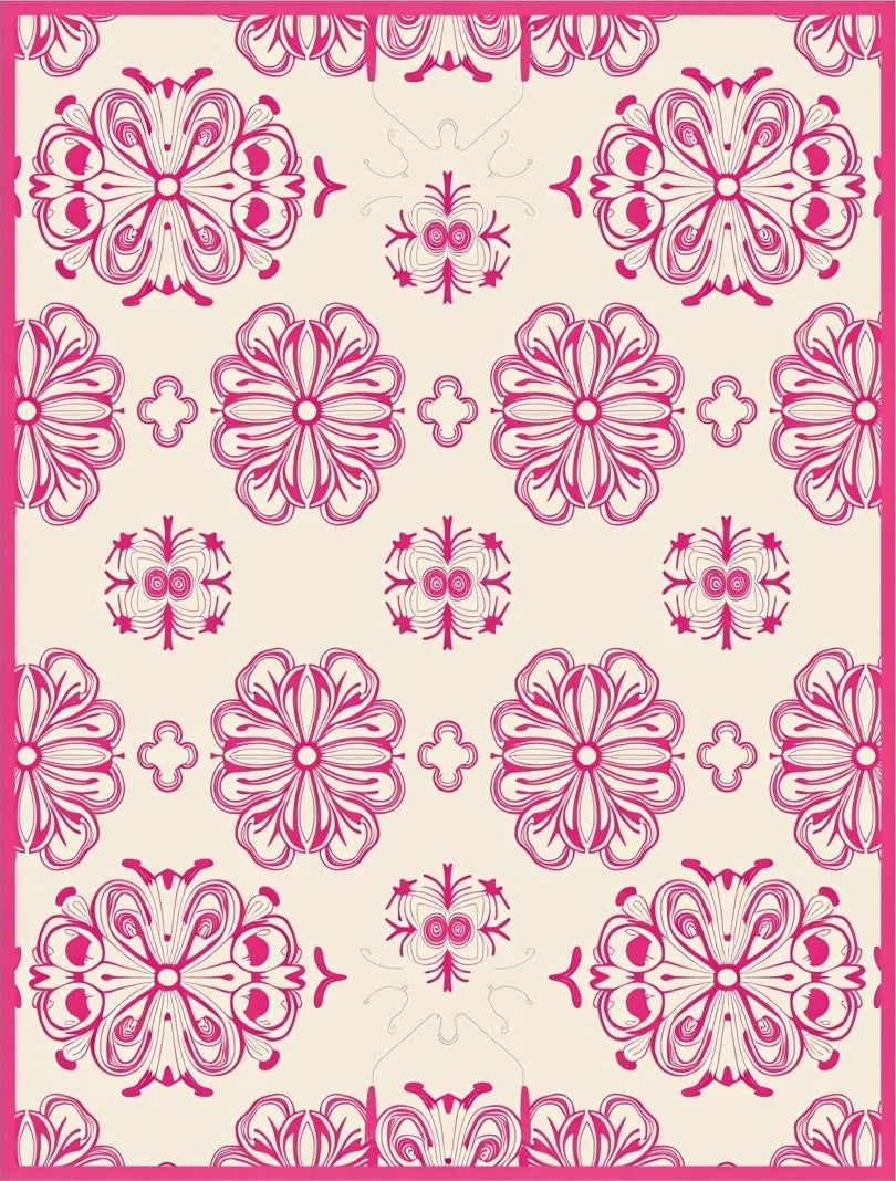 Retro Floral Intricate Pattern Rug