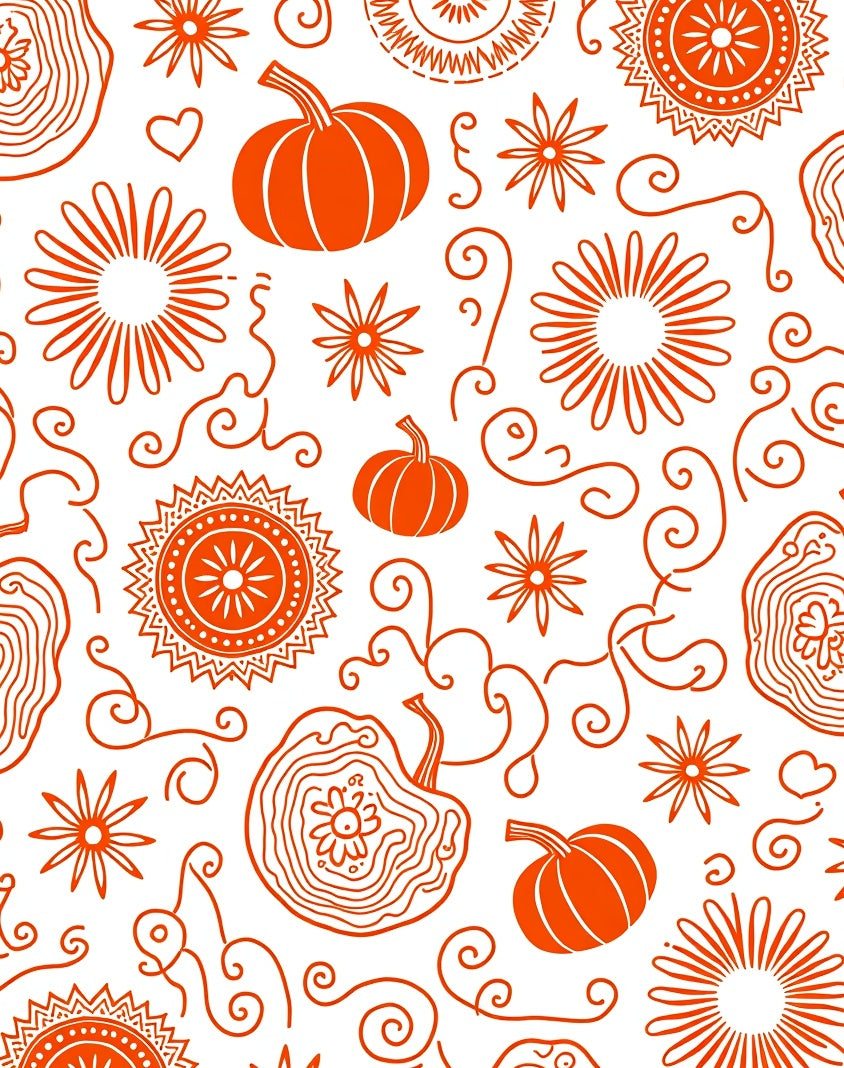Orange Pumpkin Sunburst Swirl Delight Rug