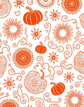 Orange Pumpkin Sunburst Swirl Delight Rug