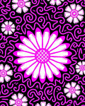 Bold Pink Floral Swirl Pattern Rug
